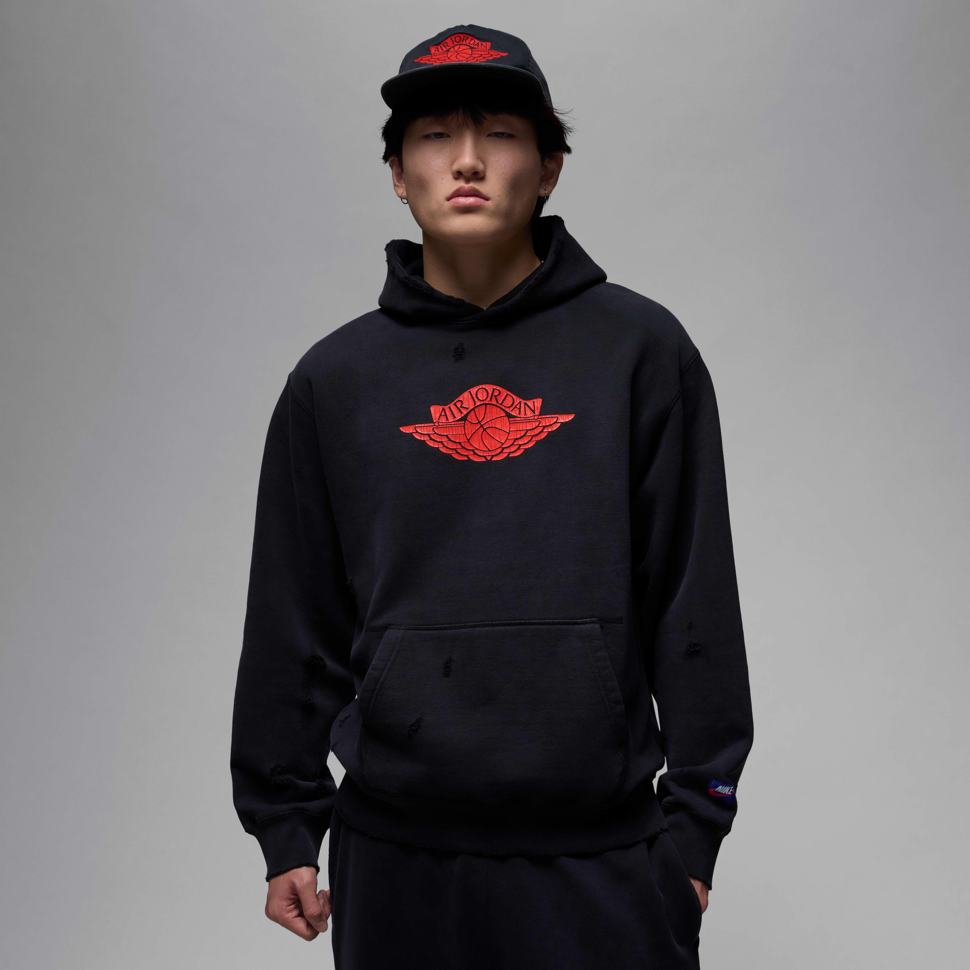 ★Nike★ Air Jordan Wordmark Men's Chicago Fleece Pullover H Air Jordan Wordmark Men's Chicago Fleece Pullover Hoodie